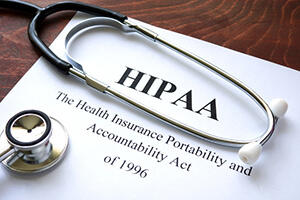 HIPAA document and stethoscope