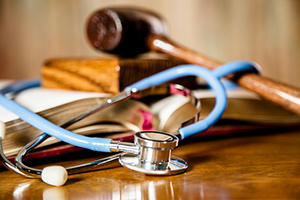 stethoscope with gavel